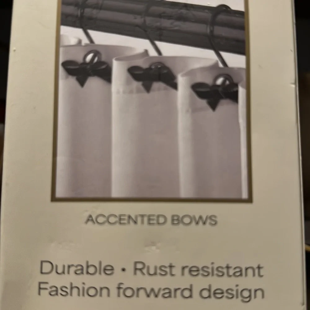 Black Bow Shower Curtain Hooks
